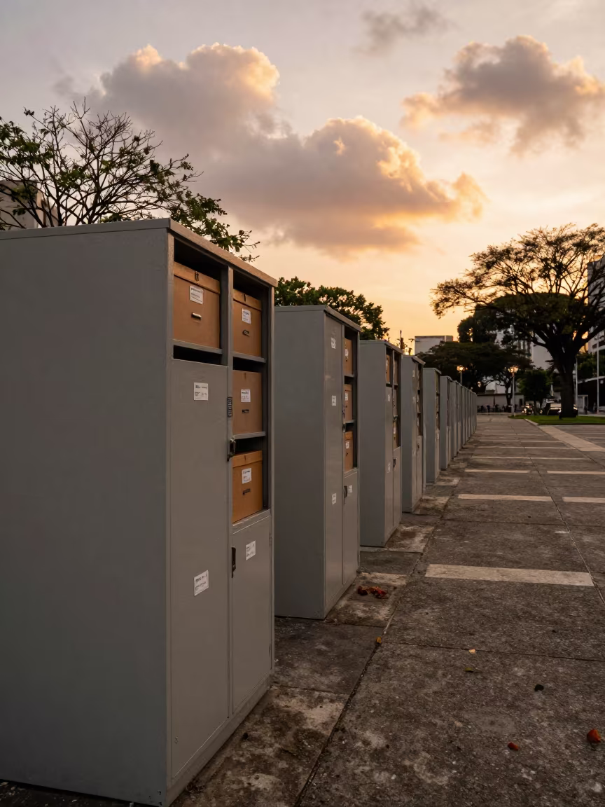 Public Defender Files in Sunset Light São Paulo in in a public square near São Paulo