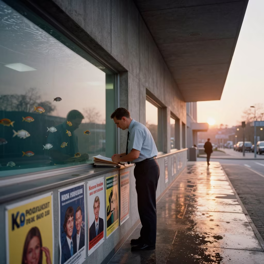 Public Defender Files Tropical Fish Courthouse Utrecht in in a courthouse corridor in Utrecht