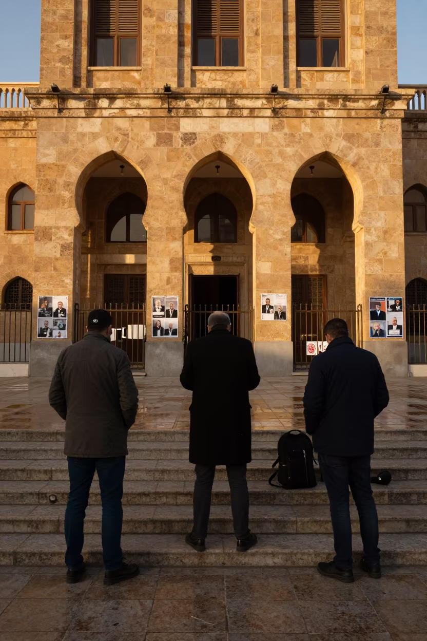 Public Defenders Smoking on Oujda Courthouse Steps in on the steps of city hall in Oujda