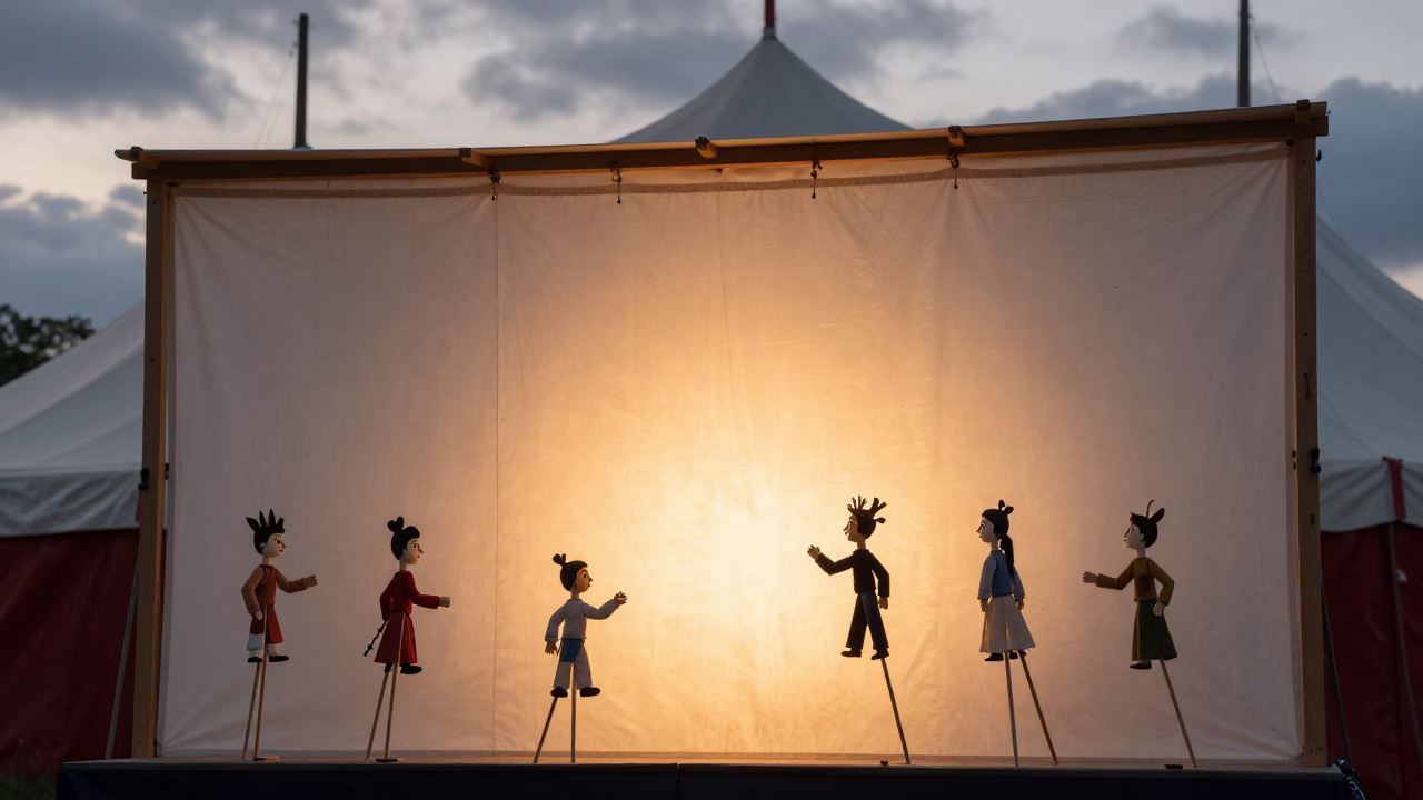 Puppet Show Under Circus Tent Potsdam Sunset in under a circus tent in Potsdam