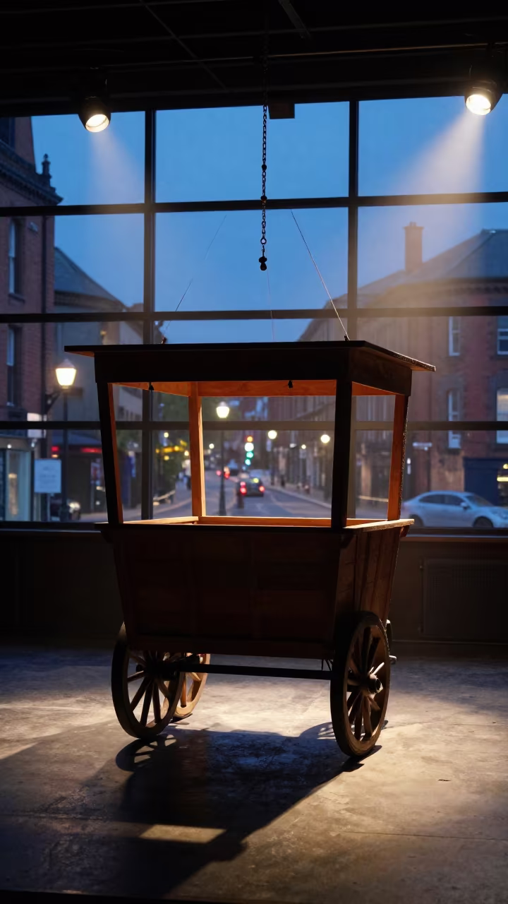 Puppet Wagon Rehearsal Leeds Evening Blue in in a rehearsal room in Leeds
