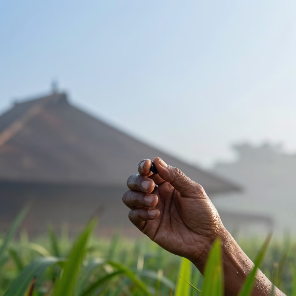 Puppeteer with Callused Fingertips in Dawn Mist in near Bandung
