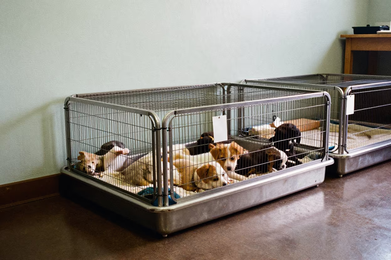Puppy Litter Box in Rosebank Adoption Room in inside an adoption room near Rosebank, Johannesburg