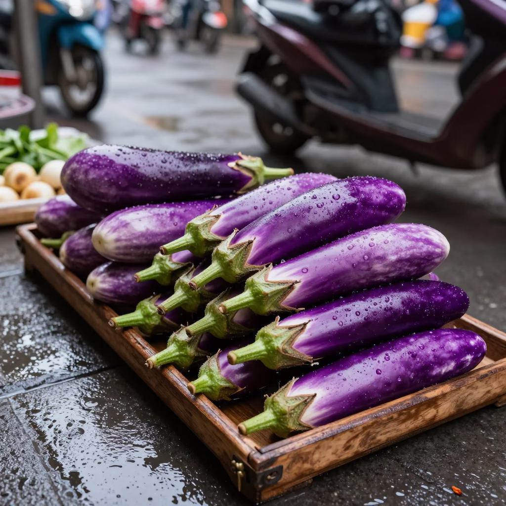 Purple Eggplants in Ho Chi Minh City in in Ho Chi Minh City, Vietnam