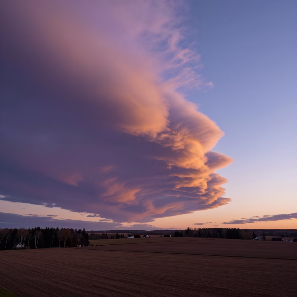 Purple Mammatus Clouds PEI Sunset in in Prince Edward Island