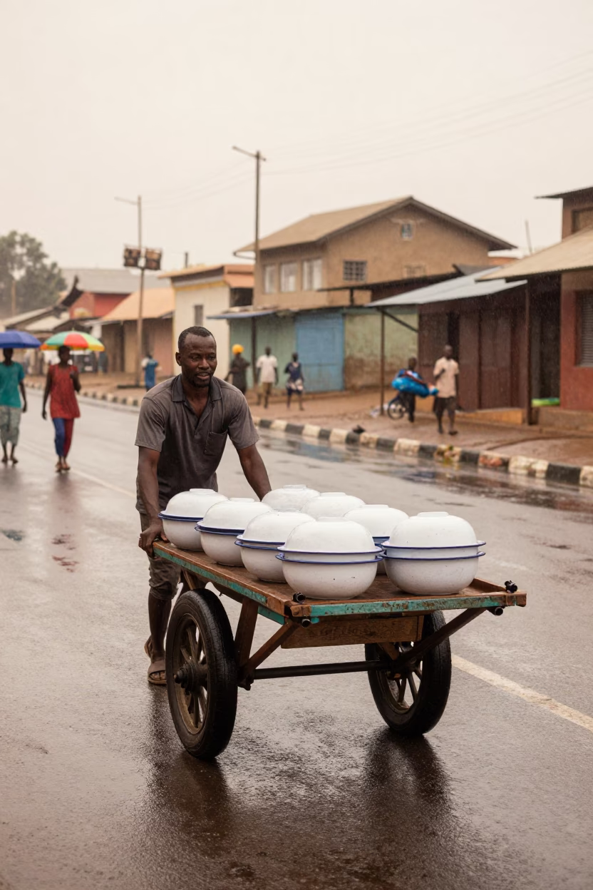 Pushing Cart in Dakar in in Dakar, Senegal