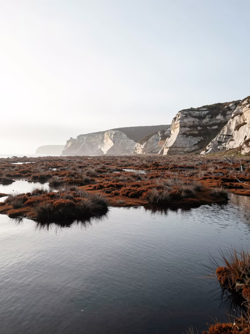 Quaking Bog Ripples on French Shoreline Noon in along a wave-cut shoreline in France