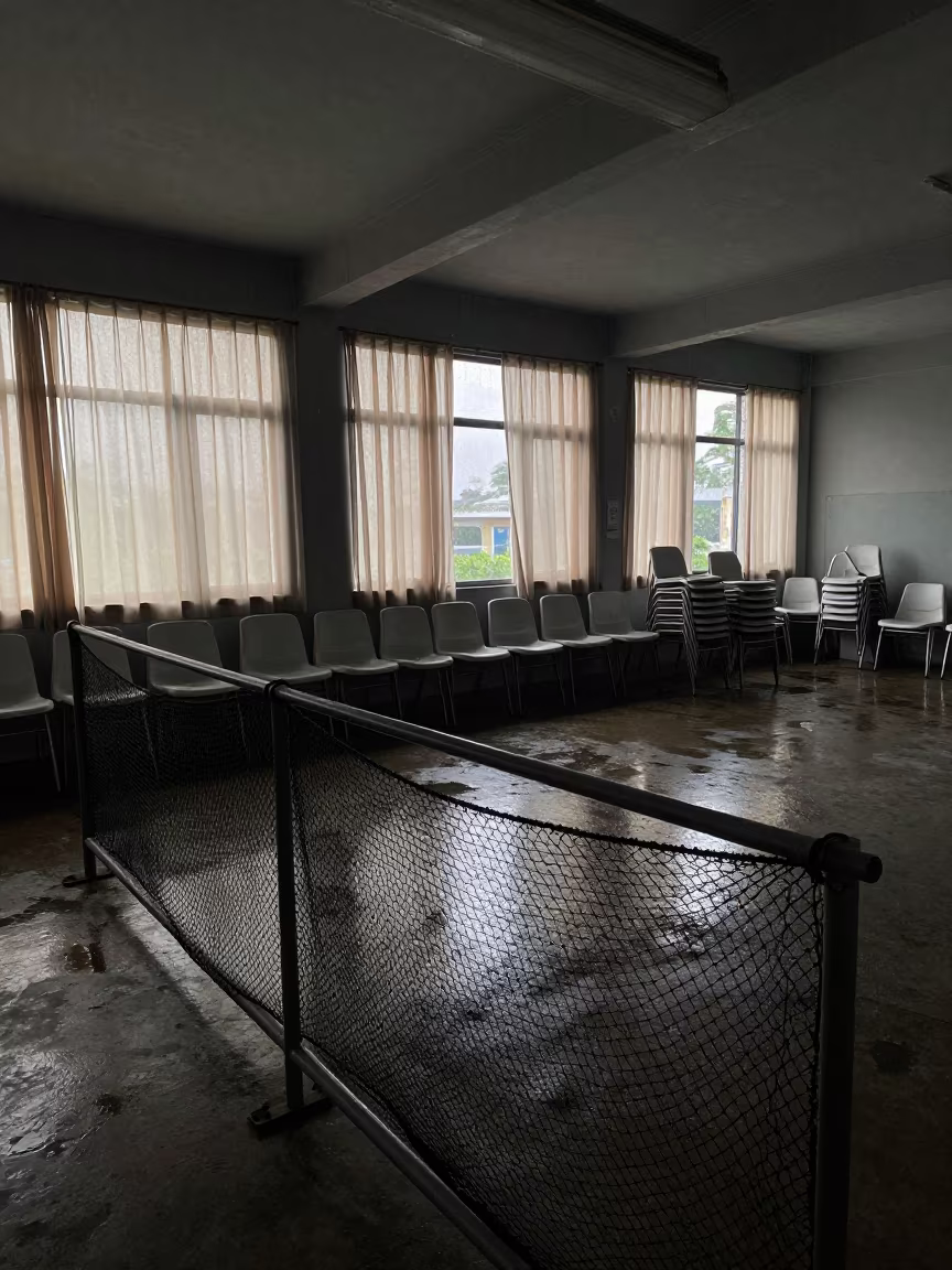 Quarantine Hook Rail in Cap-Haitien Adoption Room in inside an adoption room near Cap-Haïtien