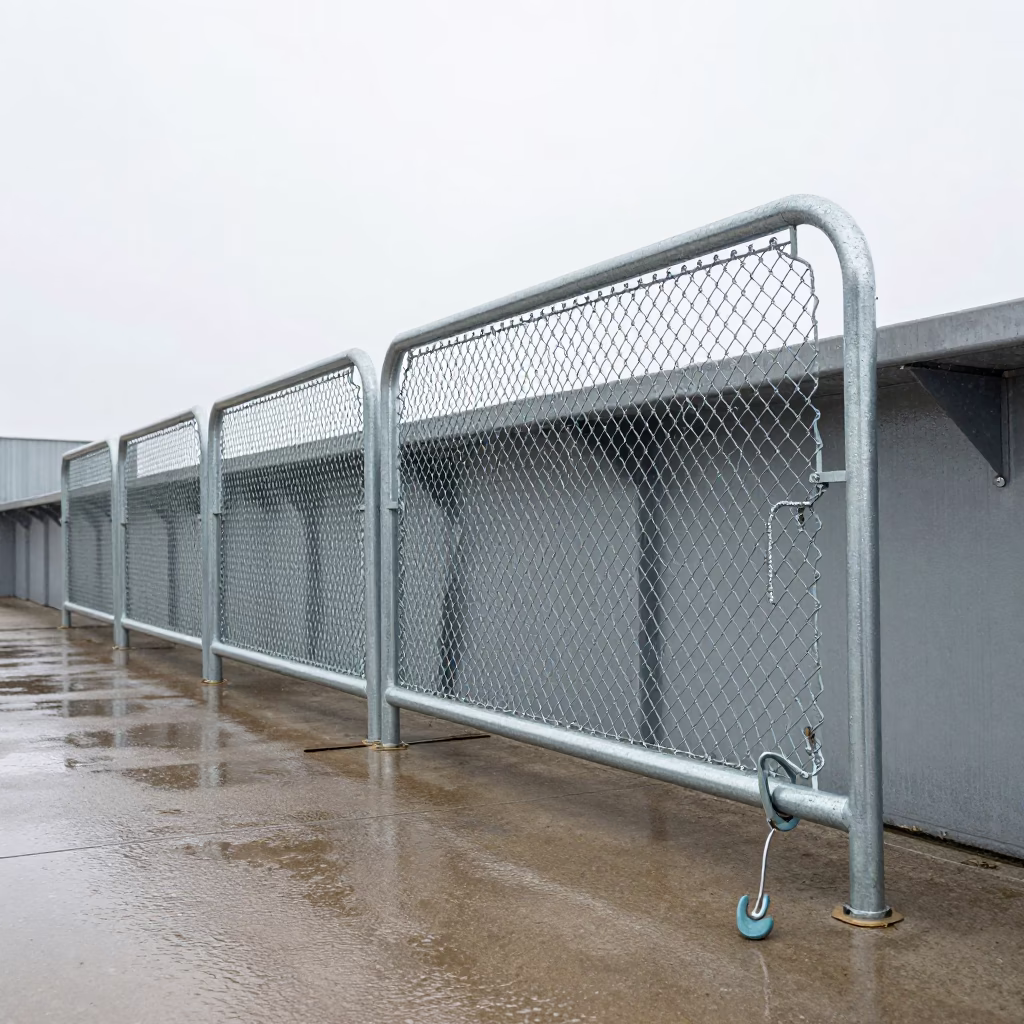 Quarantine Hook Rail Ground View in inside a fish bagging counter zone near Keur Massar Sud