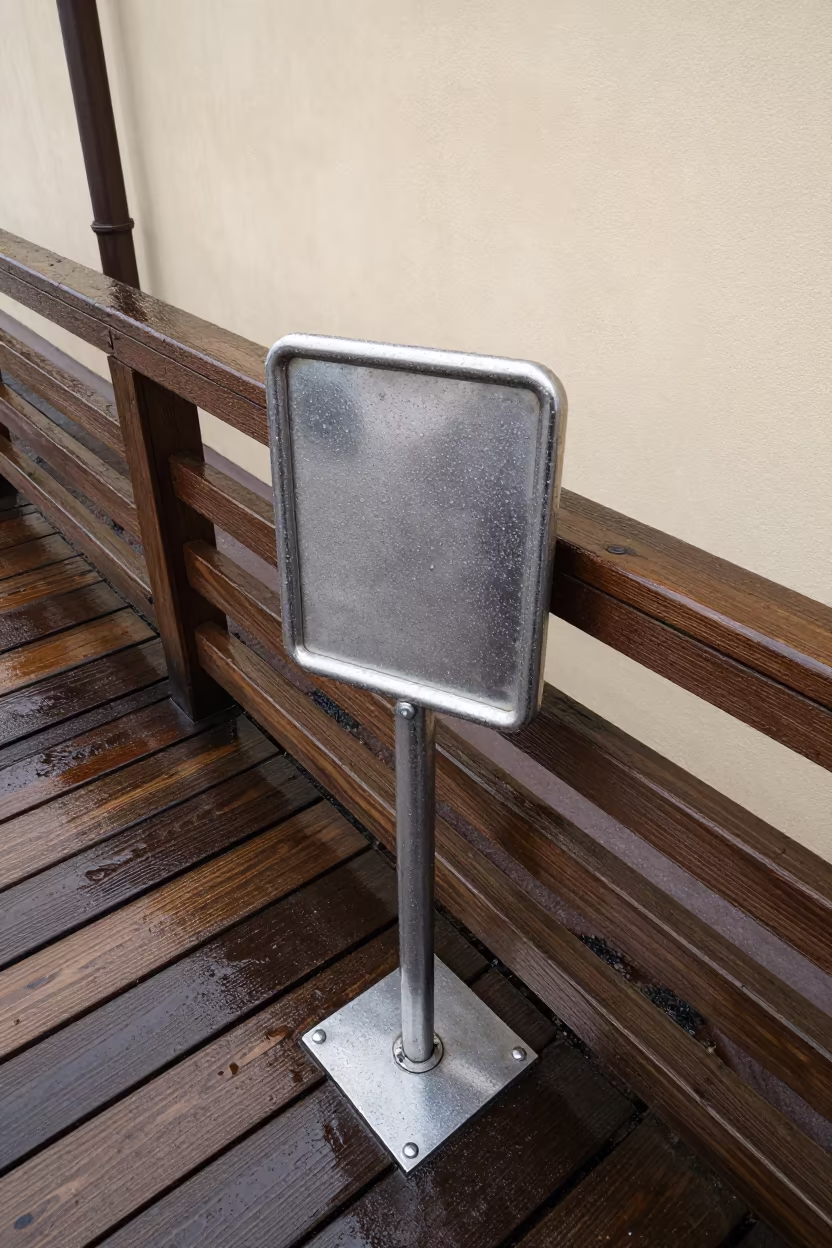 Quarantine Sign Holder Pier St Petersburg Monsoon in on a pier railing near St Petersburg