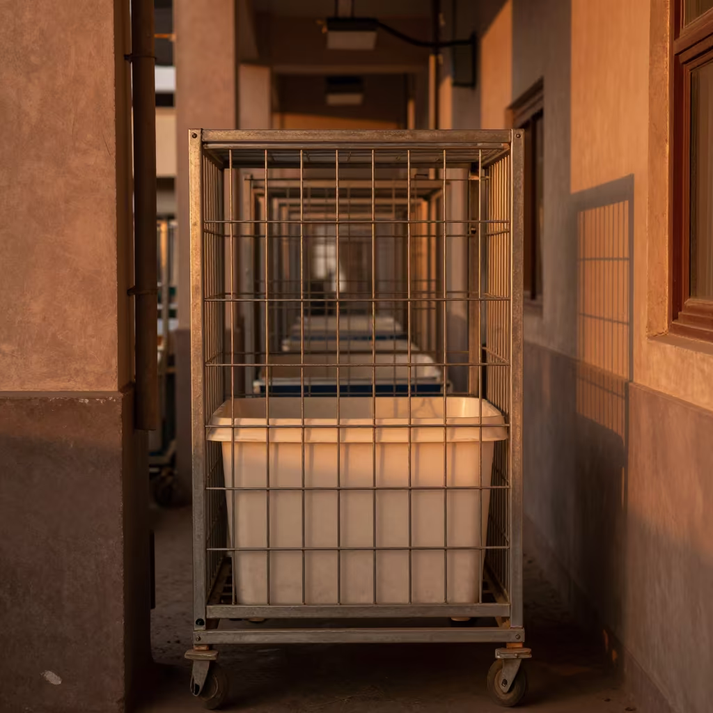 Quarantine Tote Rack in Jamnagar Sorting Facility in at a parcel sorting belt near Jamnagar
