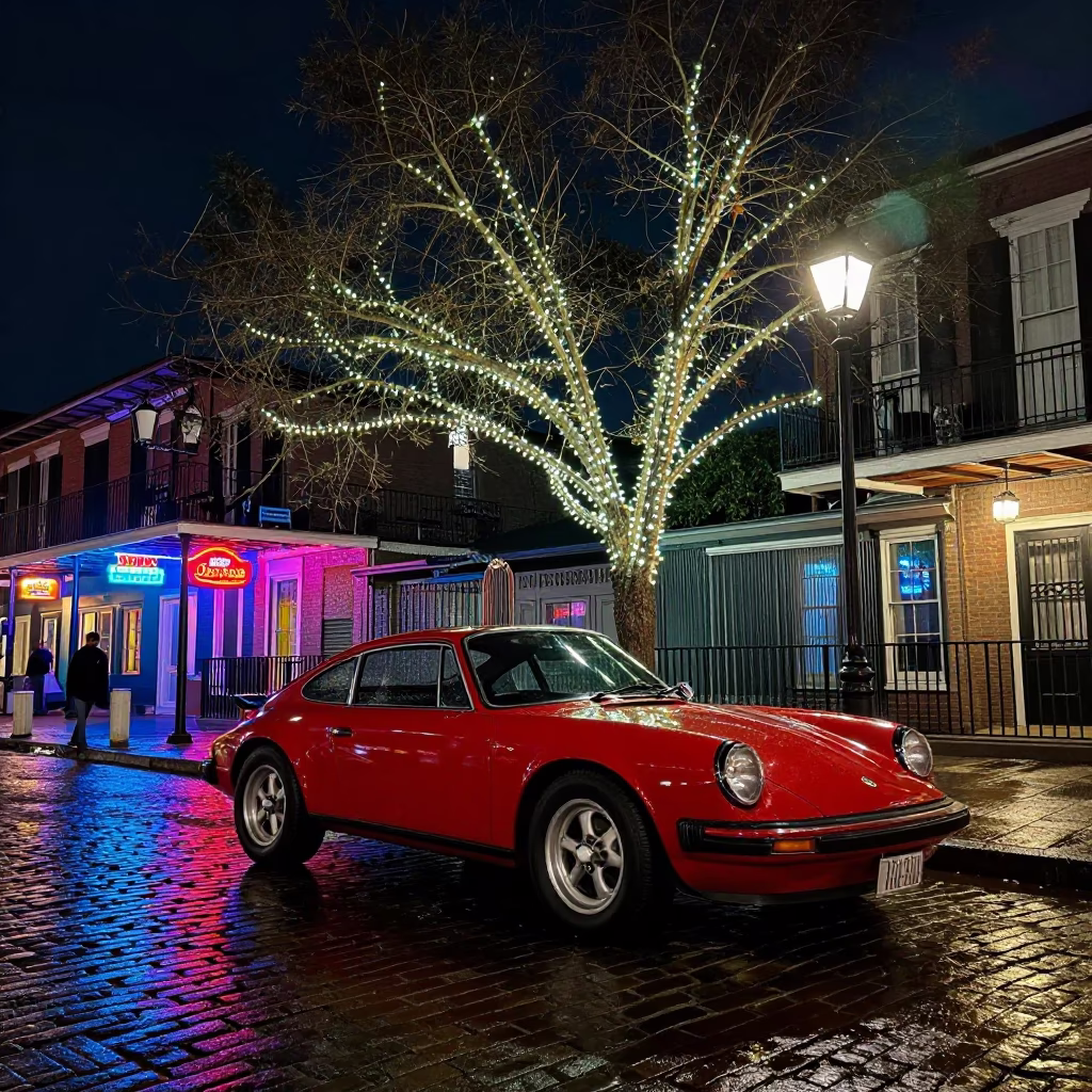 Quarter Nightlife in New Orleans at The Deepest Night Sky Light in in New Orleans, Louisiana, United States