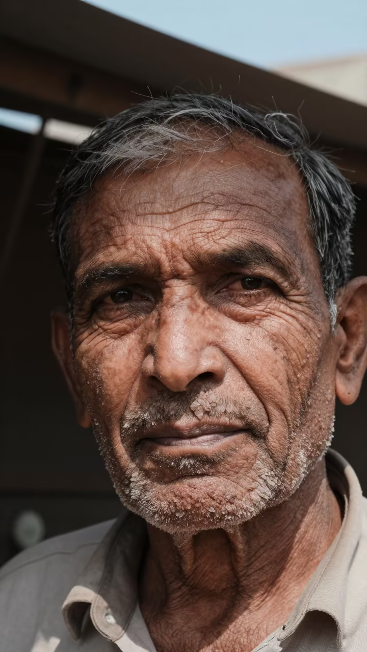 Quartz Dust in Miner's Creases Lahore Portrait in inside a goldsmith workshop behind the market lane in Lahore