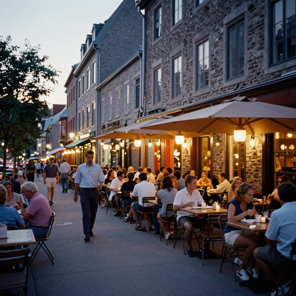 Quebec City Café Terrace in in Quebec City, Quebec, Canada