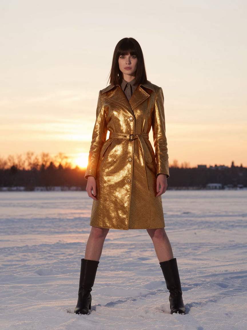 Quebec City Fashion Portrait at As The Sun Drops Toward The Horizon in in Quebec City, Quebec, Canada