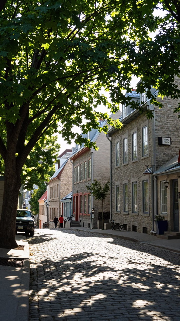 Quebec City Historic District at The Late Morning Light in in Quebec City, Quebec, Canada