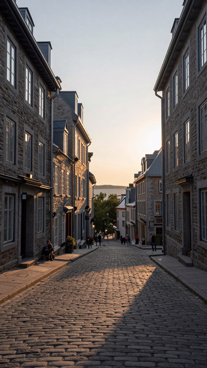 Quebec City Ivy Vines at As The Sun Drops Toward The Horizon in in Quebec City, Quebec, Canada