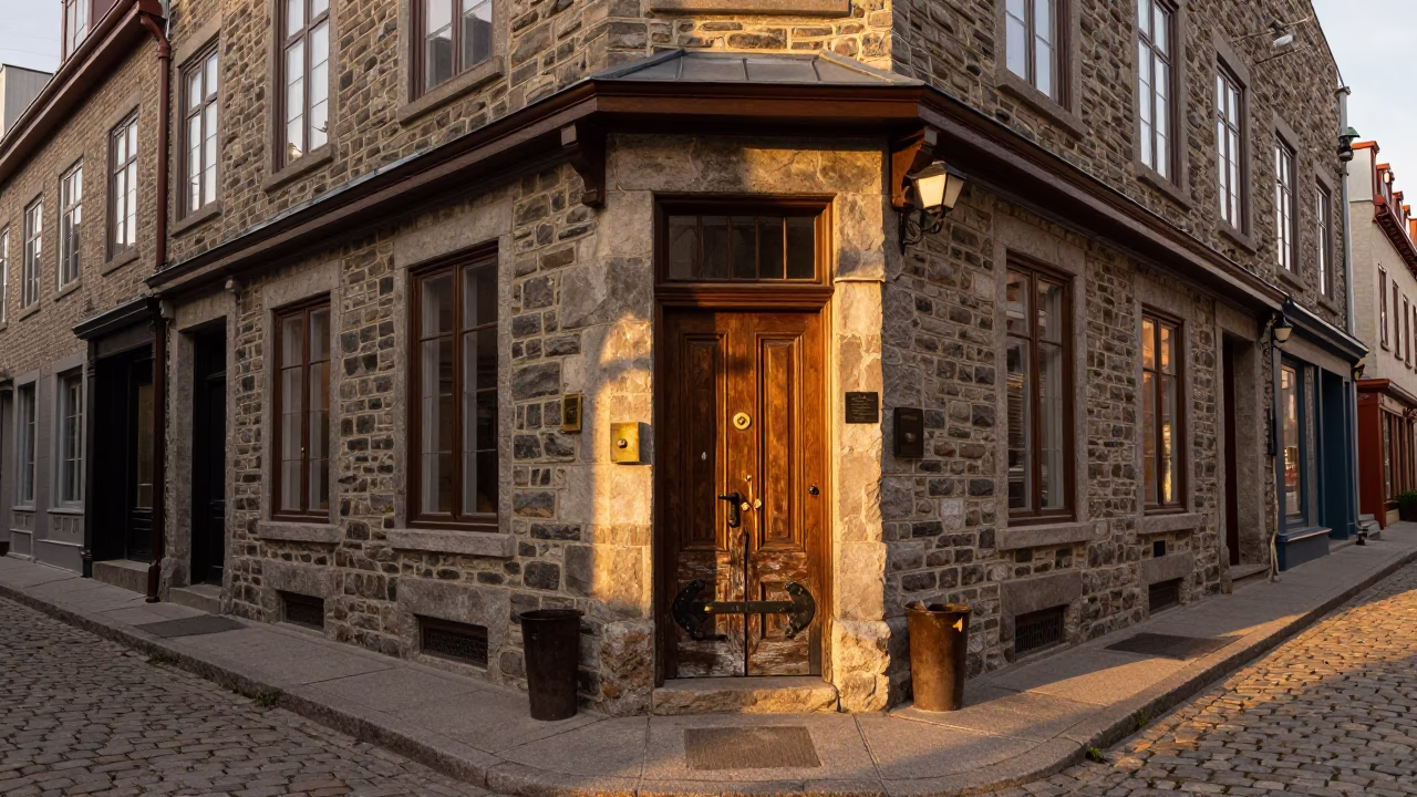 Quebec City Street Corner in in Quebec City, Quebec, Canada