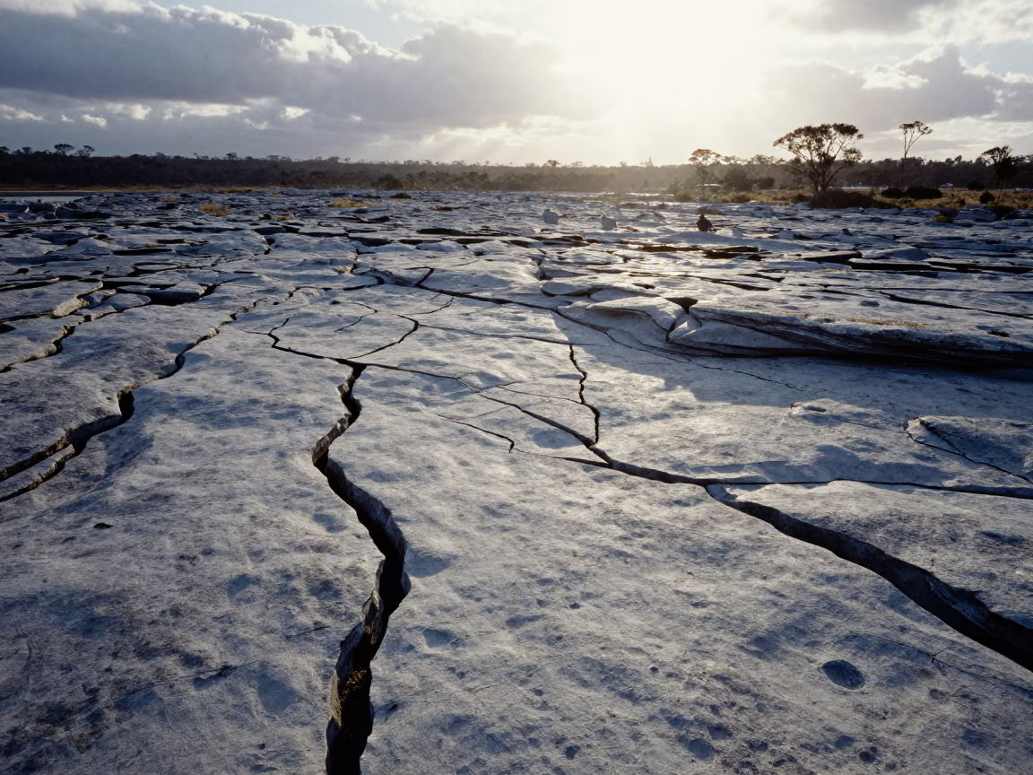 Queensland Limestone Pavement Valley Monsoon in across a wide valley floor in Queensland