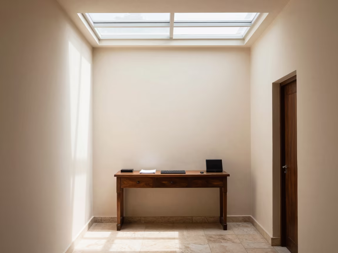 Quiet Wake-Up Console Noon Light Dubrovnik in in a quiet guest corridor in Pile, Dubrovnik