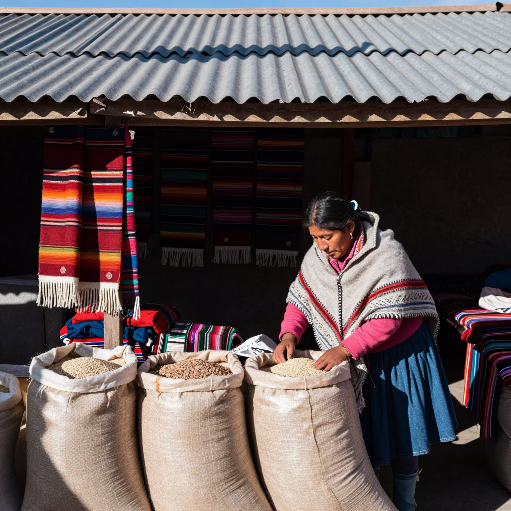 Quinoa Sacks in Lima in in Lima, Peru