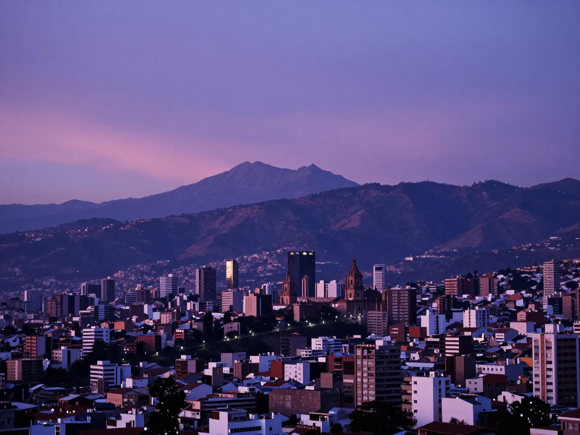 Quito Ecuador Nautical Dawn Skyline and Andes Mountains Cityscape in in Quito, Ecuador