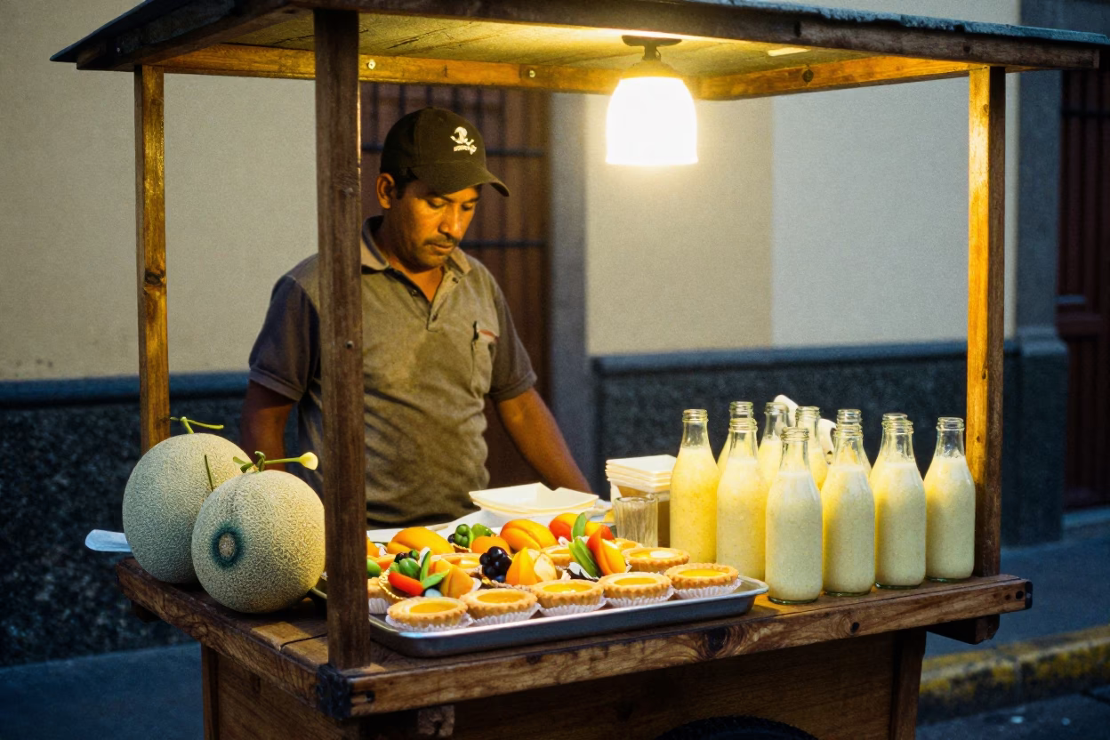 Quito Fresh Fruit at Midnight Light in in Quito, Ecuador
