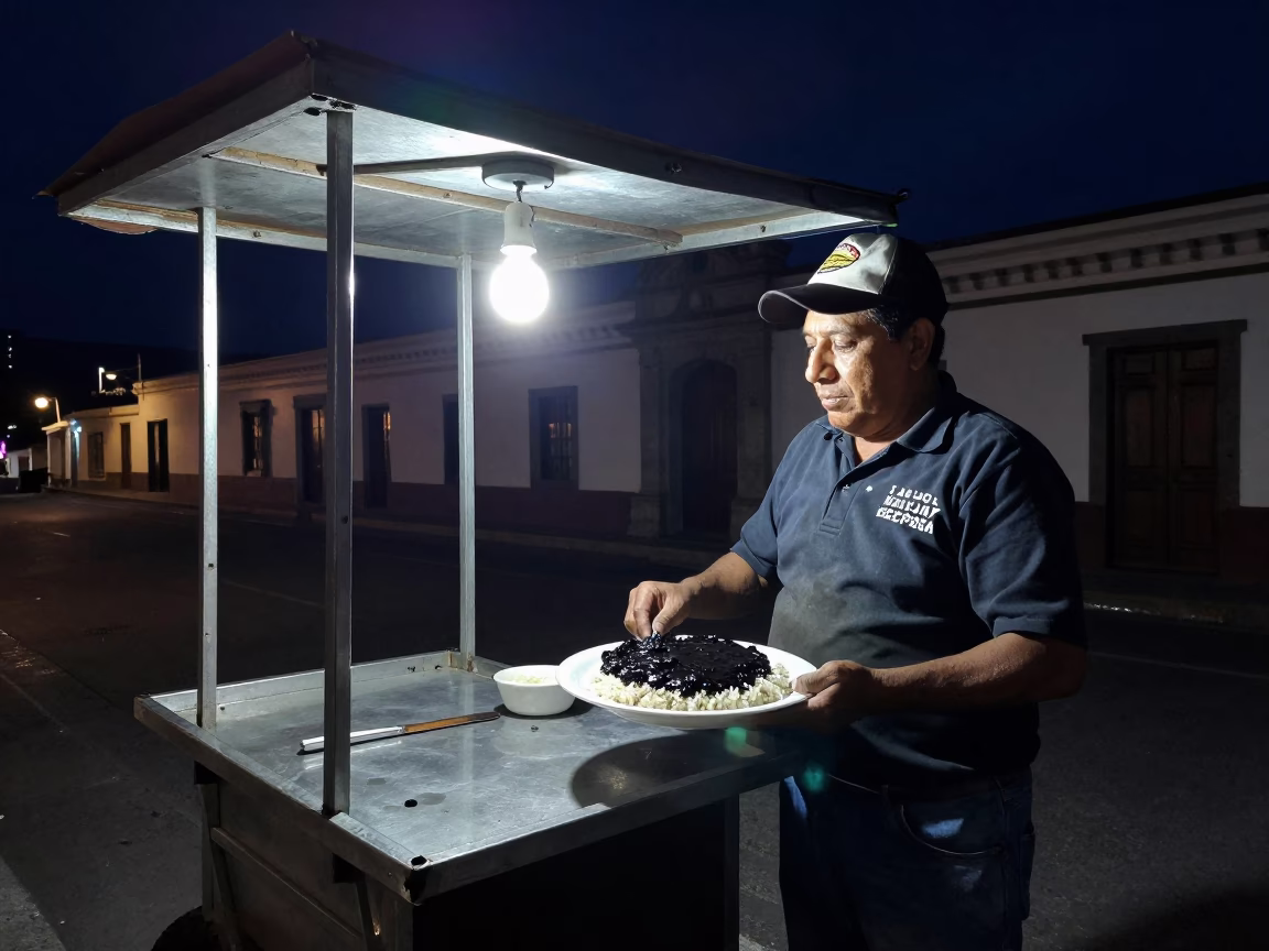 Quito Mole Negro at The Deepest Night Sky Light in in Quito, Ecuador