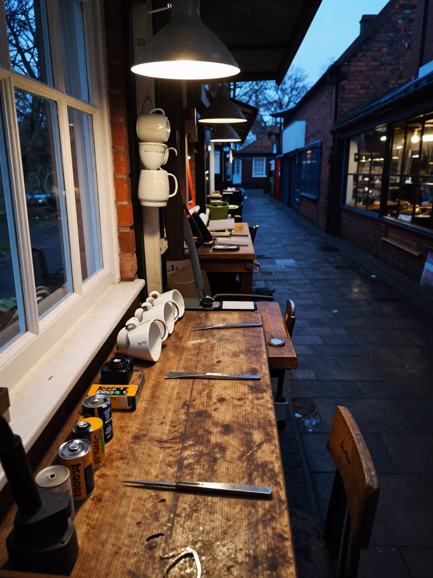 Quiz Ring Drying on Desk in Goldsmith Shop in at a goldsmith bench in a bazaar jewelry lane near Stoke-on-Trent