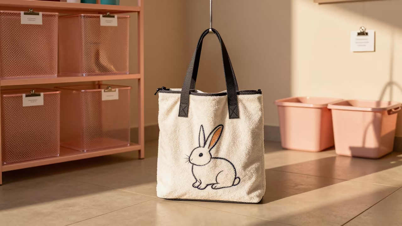 Rabbit Carrier Towel Tote in Saharanpur Grooming Bay in inside a grooming bay in Saharanpur