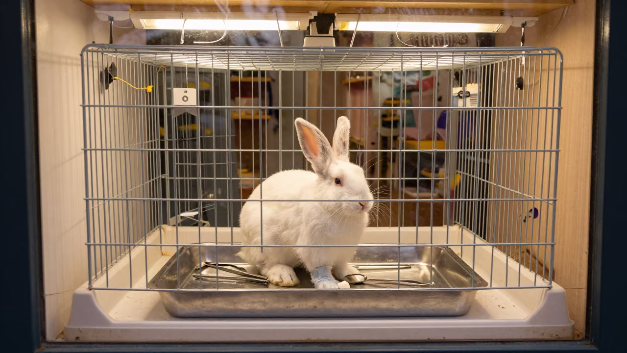 Rabbit Grooming Bay Late Evening Service in inside a grooming bay in Ortahisar