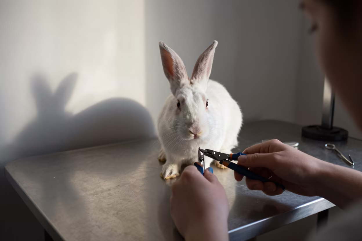 Rabbit Grooming Table Morning Light Kielce in inside a grooming bay in Kielce