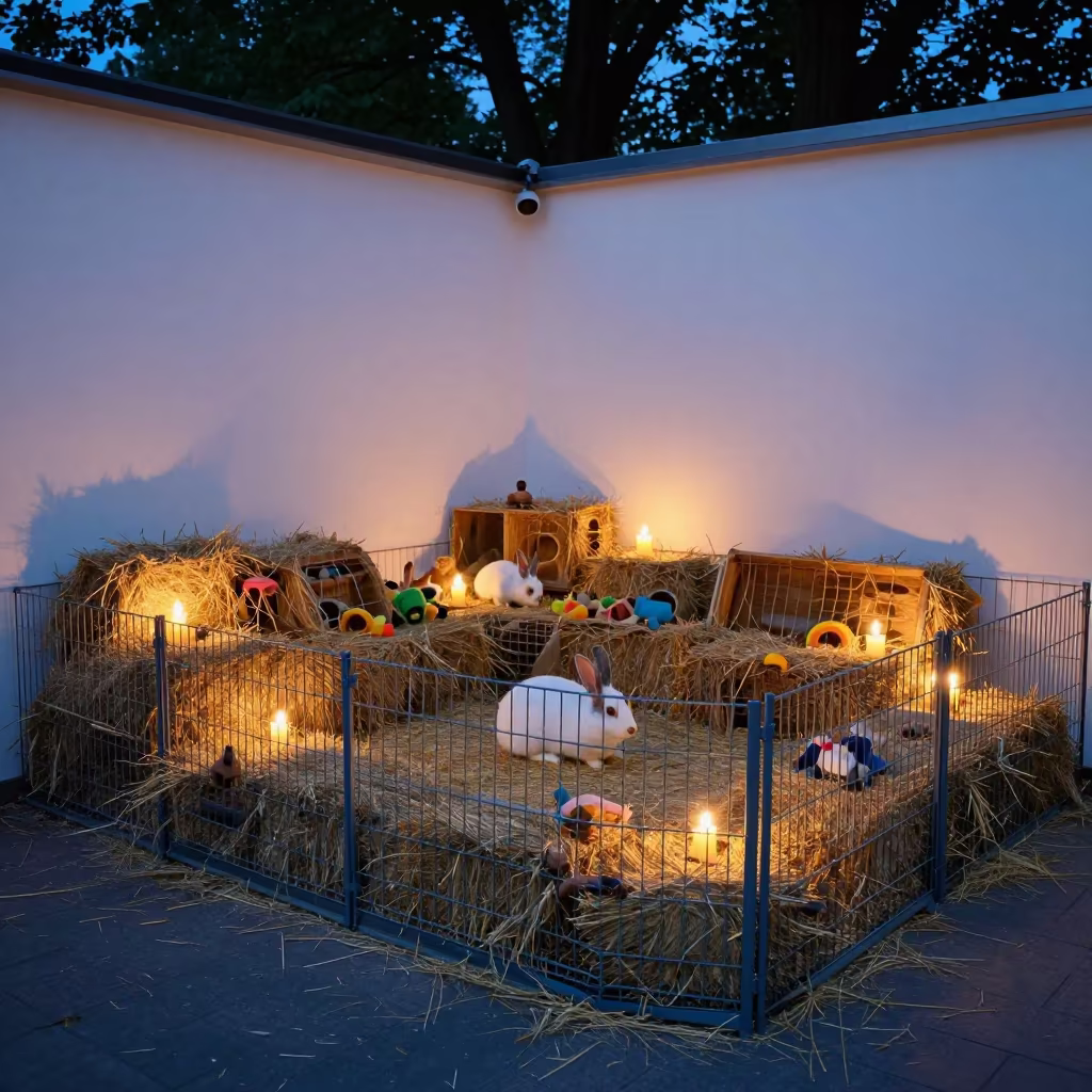 Rabbit Hay Racks in Dusseldorf Grooming Bay in inside a grooming bay in Dusseldorf