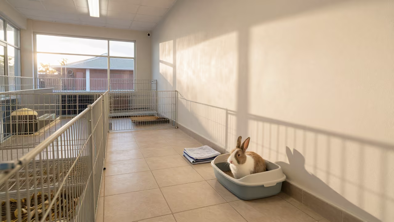 Rabbit Litter Scoop Bin in Pet Store Castries in inside a pet store aisle near Castries