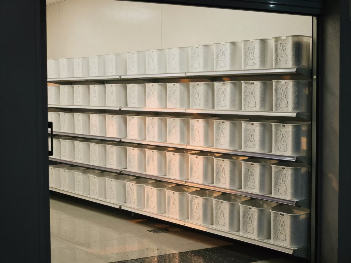 Rabbit Nail Towel Bin Replicated Grid in inside a pet store aisle near Belo Horizonte