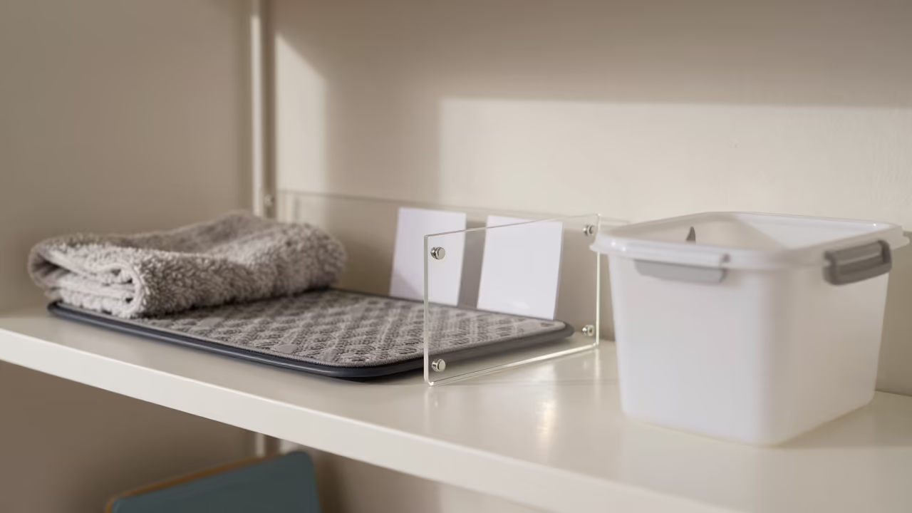 Rabbit Recovery Heat Pad Shelf Morning in inside a fish bagging counter zone near Seeb