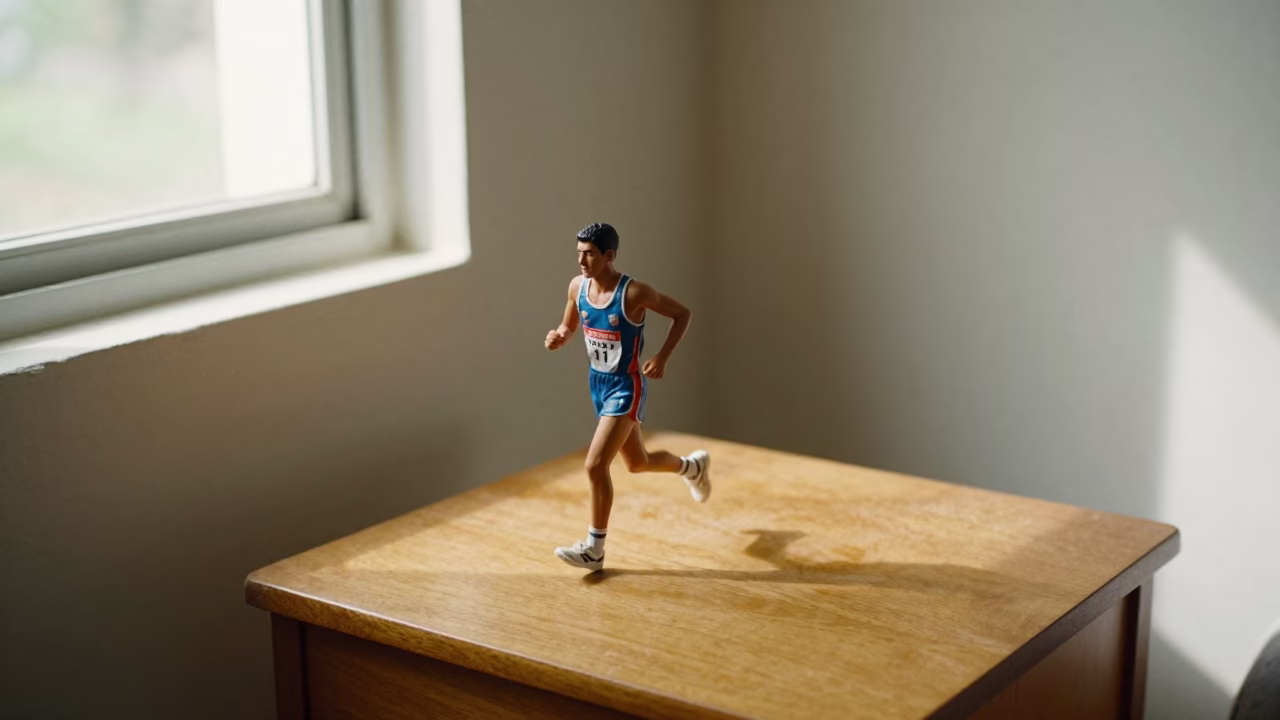 Race Walker Figure on Bedside Table in on a bedside table in Sacaba