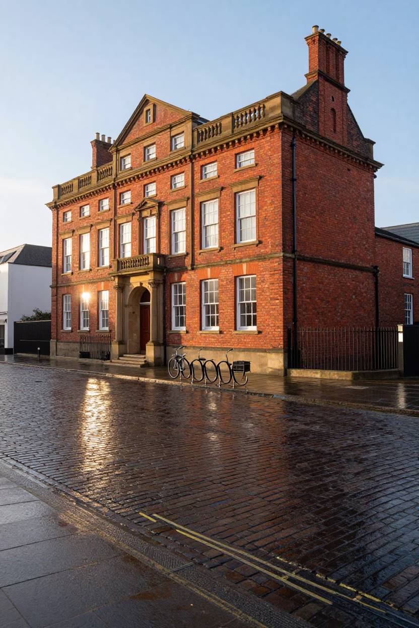 Rack UK just after sunrise in Bristol in in Bristol, United Kingdom