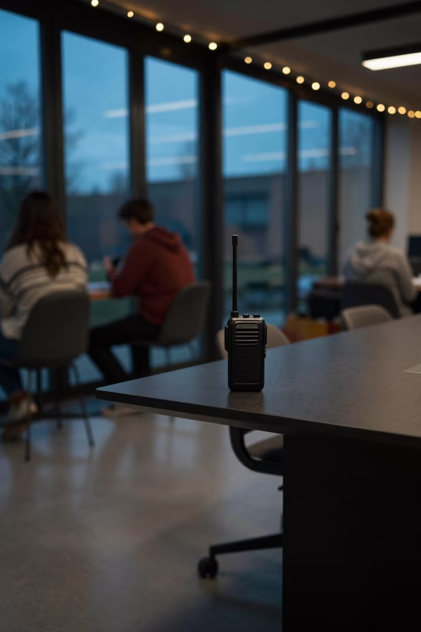 Radio Dock in Evening Conference Room Glow in inside a conference room near Aba