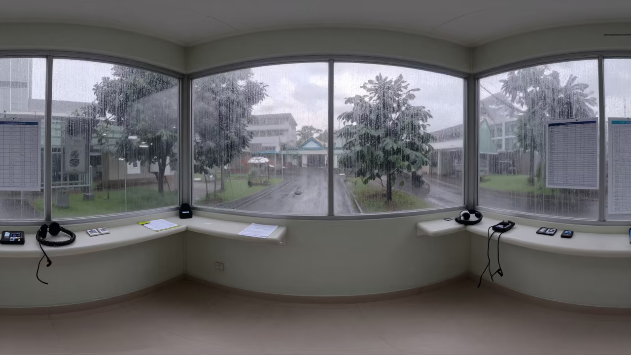 Radiology Booth at Dawn in Yogyakarta Hospital in inside a hospital imaging bay in Yogyakarta