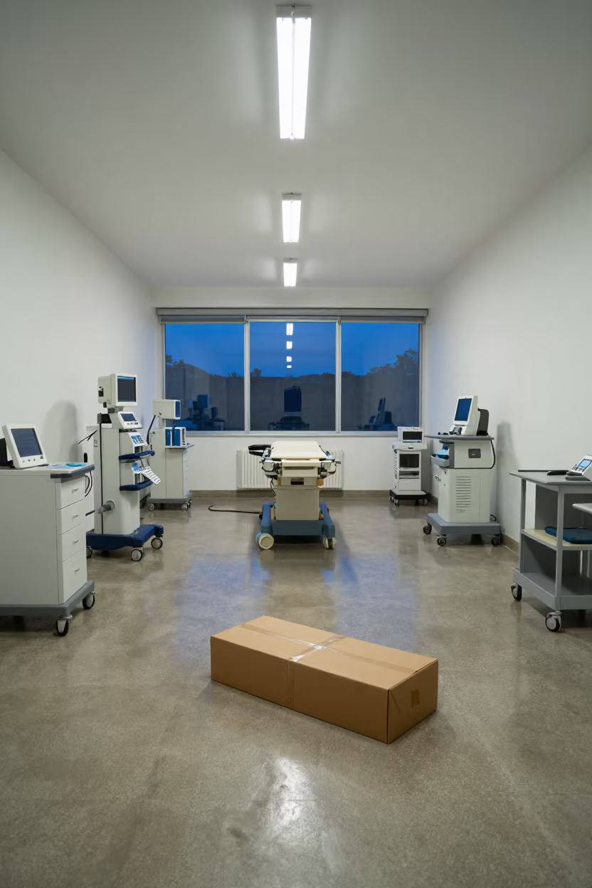 Radiology Room Floor Before Clinic Start in inside a radiology imaging room in Fresnillo