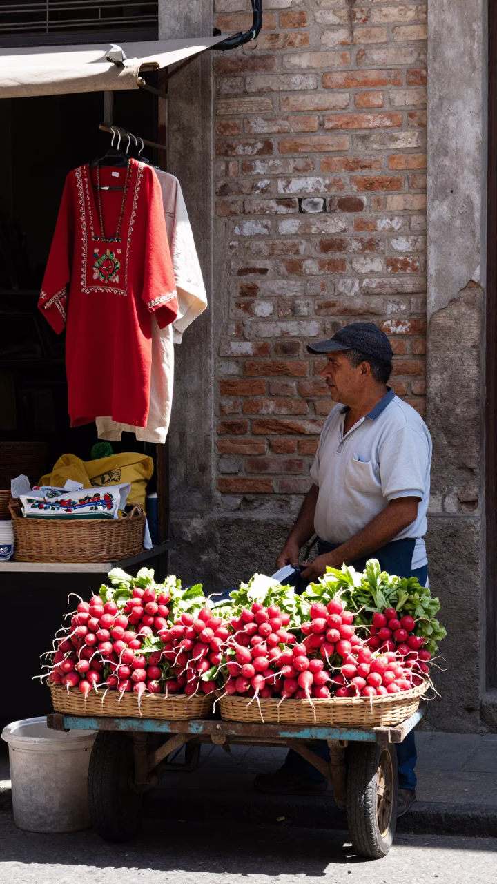 Radish Vendor in Buenos Aires in in Buenos Aires, Argentina
