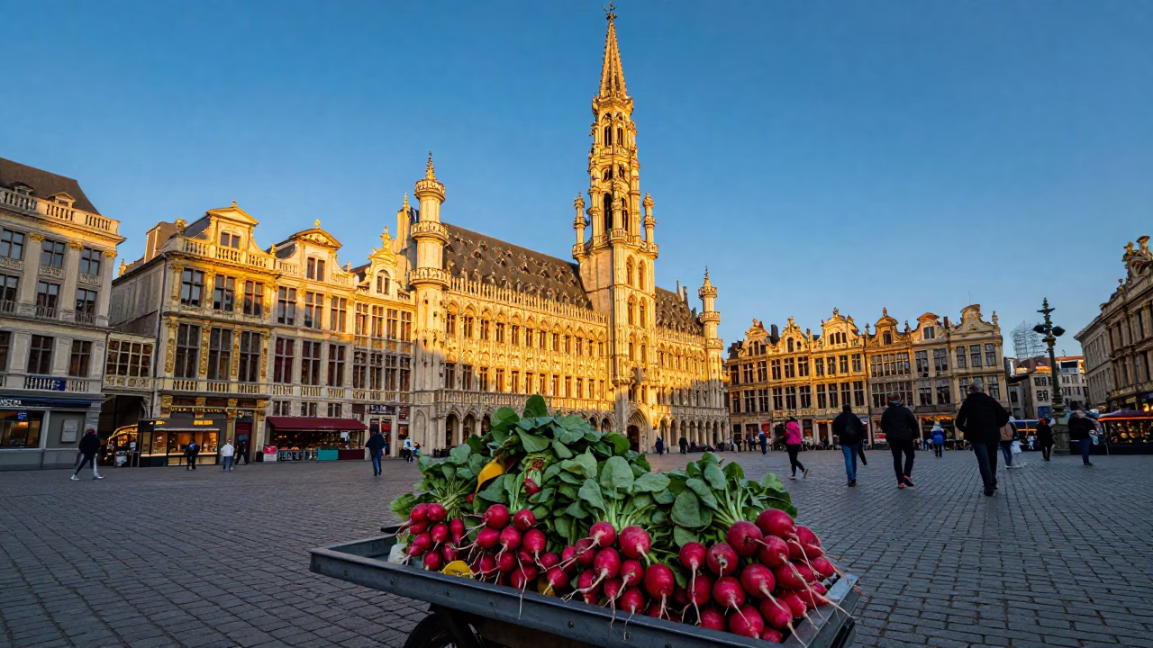Radishes at Golden Hour in in Brussels, Belgium