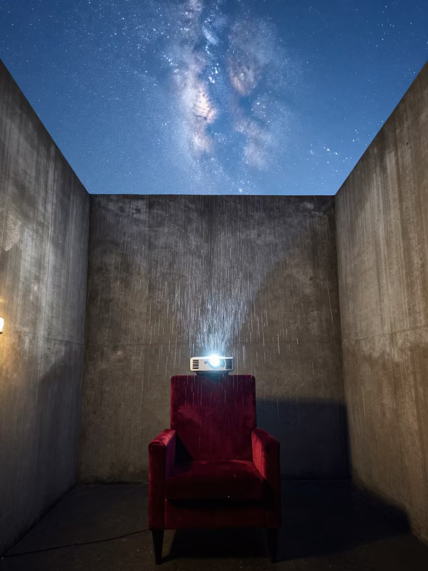 Rain Curtain Milky Way Over Mosul Velvet Chair in on a velvet chair in Mosul