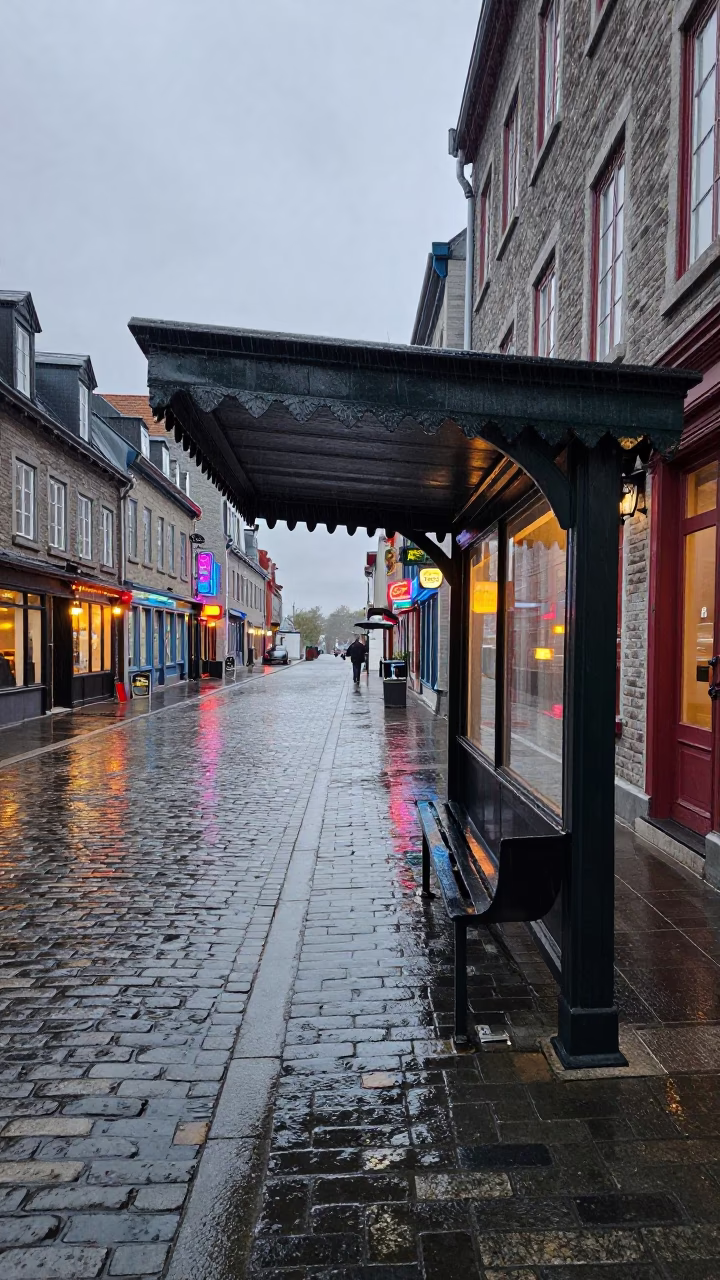 Rain in Quebec City in in Quebec City, Quebec, Canada