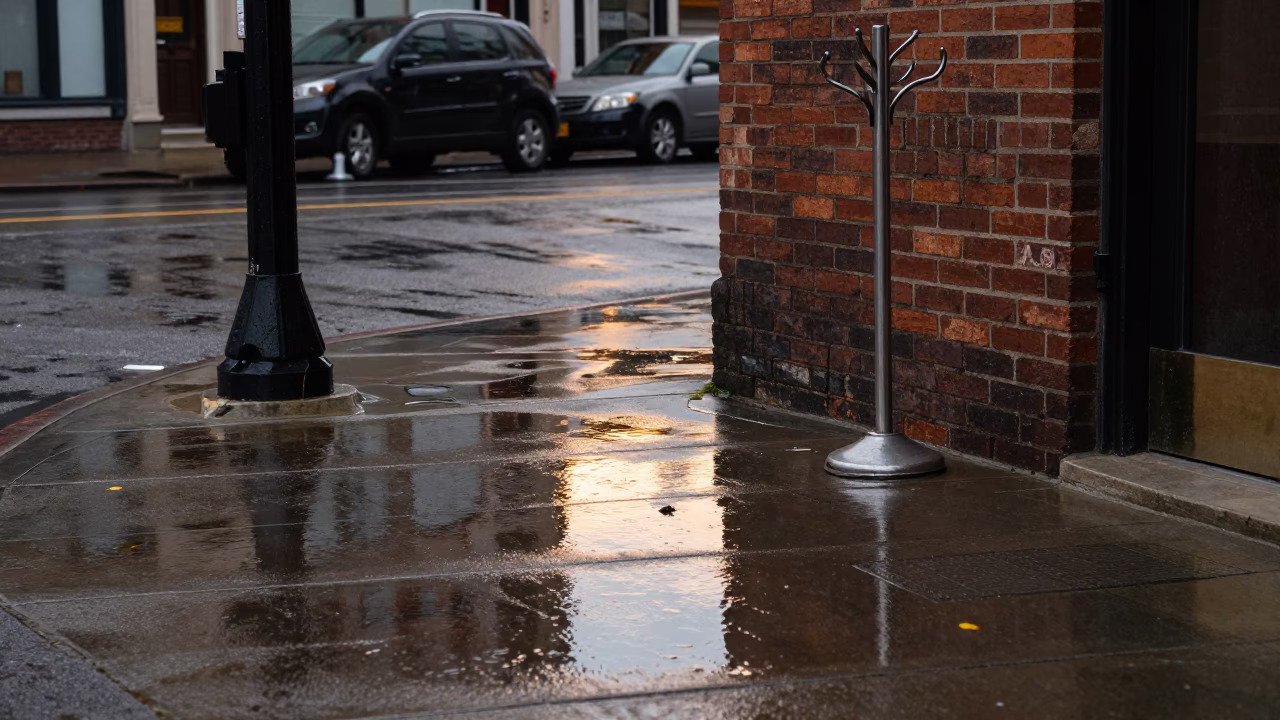 Rain Reflections in Philadelphia at First Light in in Philadelphia, Pennsylvania, United States