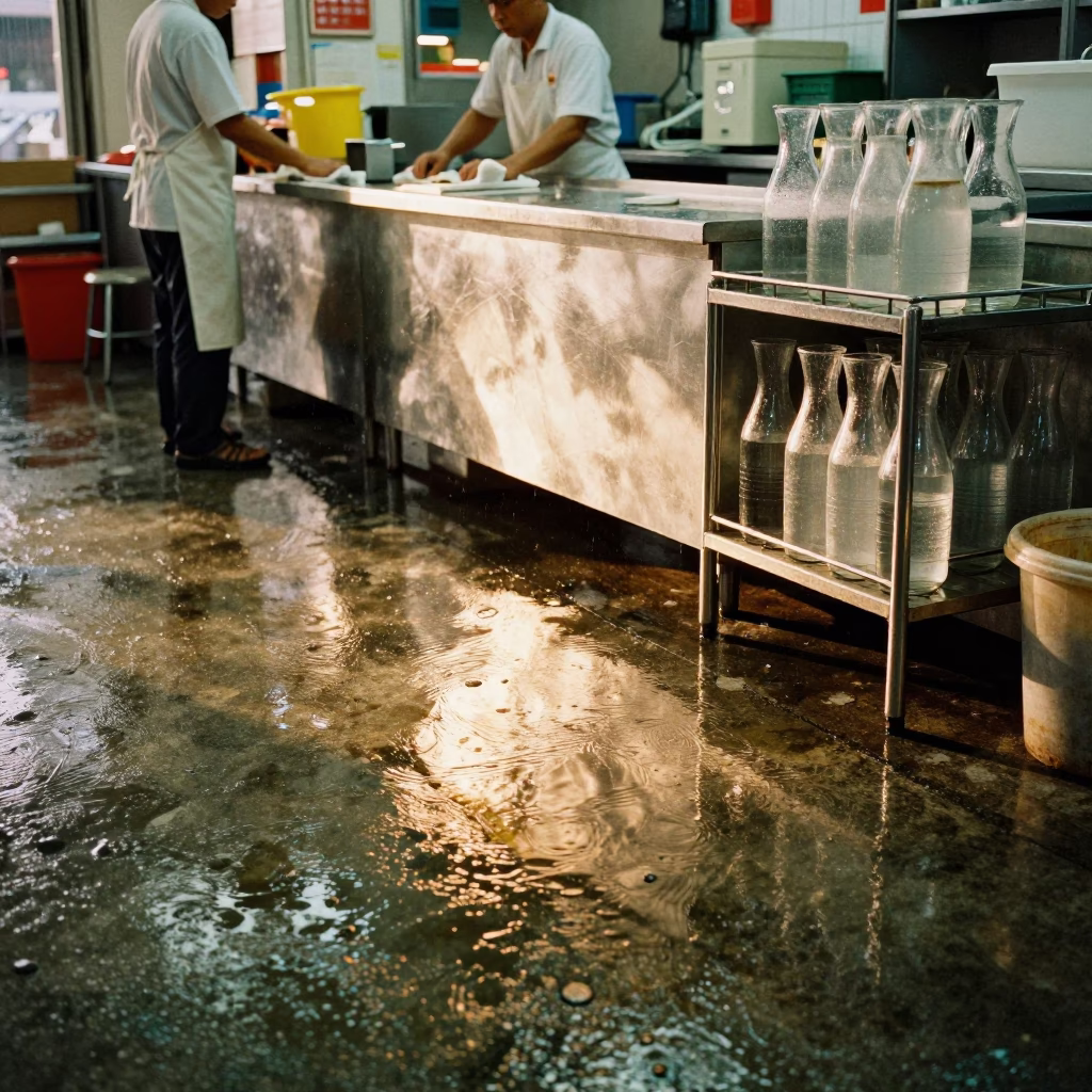 Rain Reflections in Singapore at First Light in in Singapore, Singapore