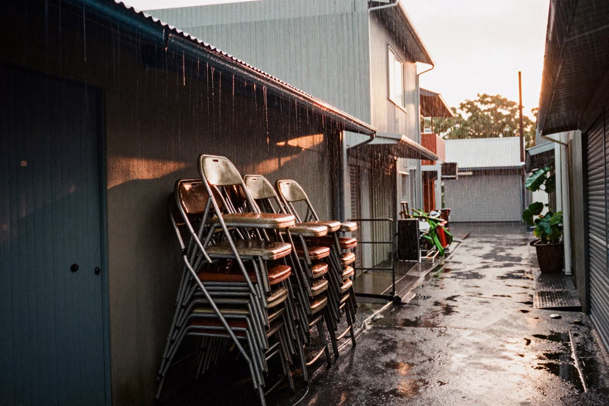 Rain-slicked Laneway in Auckland in in Auckland, New Zealand