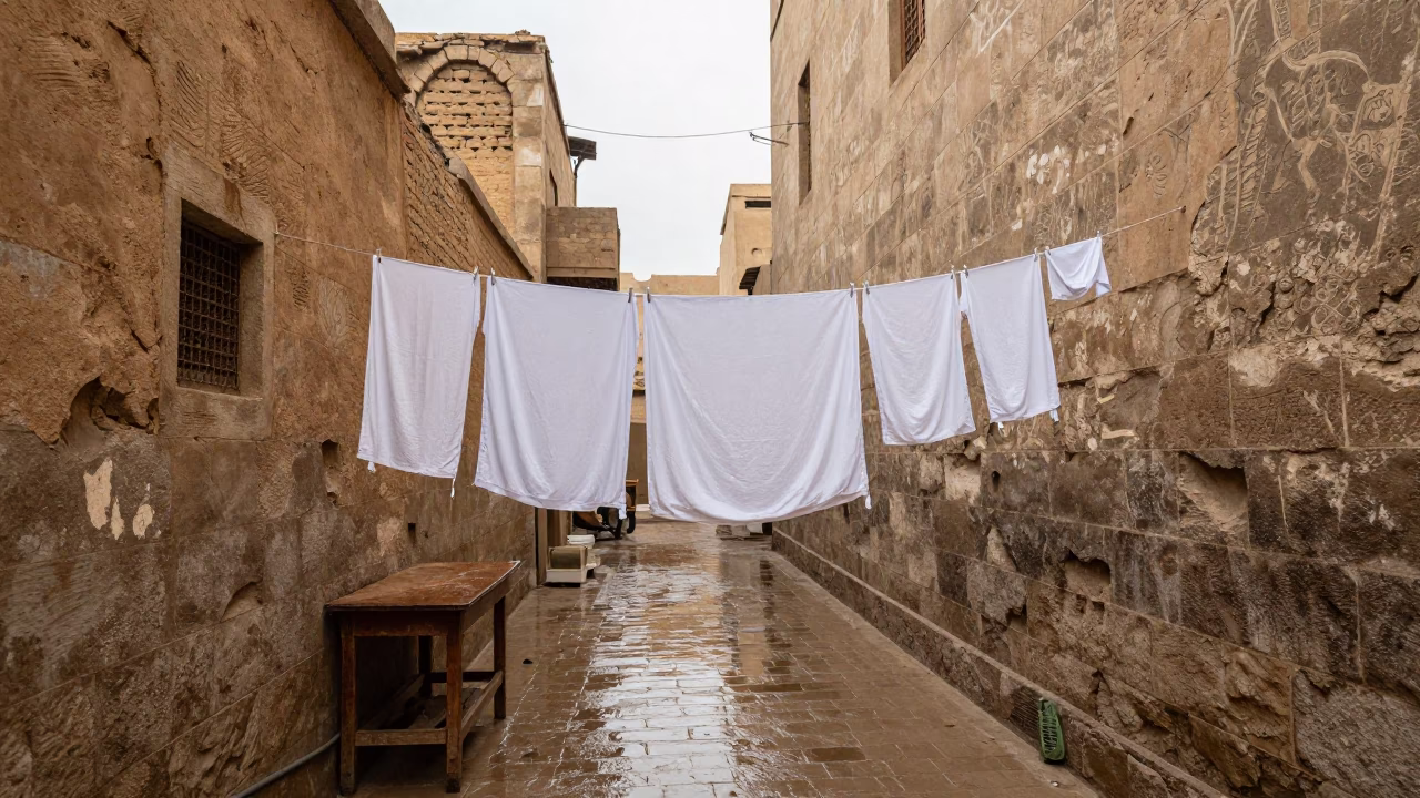 Rain-soaked Alley in Luxor in in Luxor, Egypt