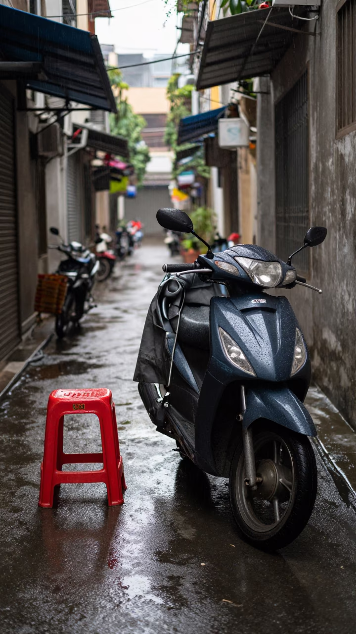 Rain-soaked Alleyway in Ho Chi Minh City in in Ho Chi Minh City, Vietnam